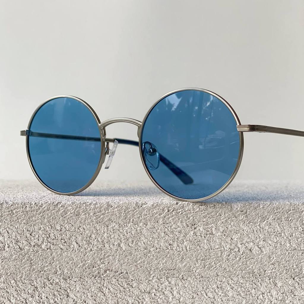 Blue Round Glasses Azure Orb